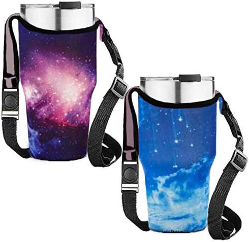 Tumbler 30oz Carrier Holder Pouch with Shoulder Strap, Fits YETI, Rtic, Atlin, Ozark Trail, Rambler 30 oz Insulated