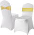 Eternal Beauty Set of 10 Gold Chair Sashes, Glitter Spandex Chair Bands for Folding Chairs Wedding