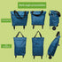JIANWEI 360 Collapsible Shopping Cart with Swivel Wheels, Portable Folding Trolle-y Grocery Bag, Reusable Foldable Tote