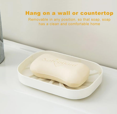 PEFWO 4-Layer Soap Holder, Rotating Bar Soap Holder with Self Draining, No Drilling Wall Mounted Soap Dish for Shower