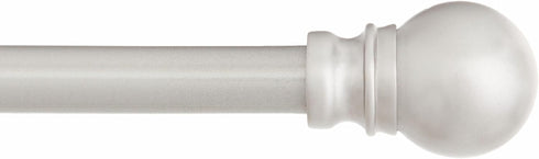 Kenney KN55971 Davenport Ball End Petite Café Curtain Rod, 48-86" Adjustable, Brushed Nickel Finish