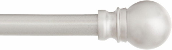 Kenney KN55971 Davenport Ball End Petite Café Curtain Rod, 48-86" Adjustable, Brushed Nickel Finish