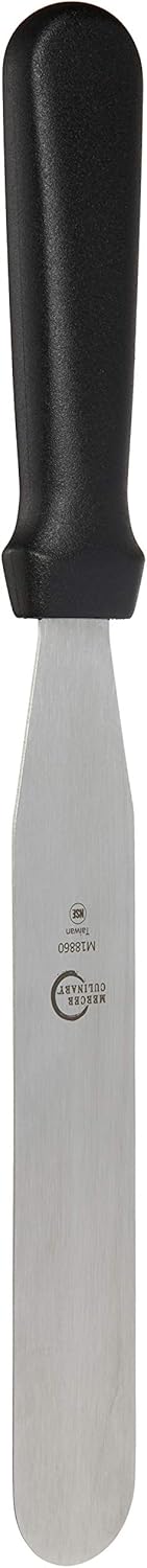 Mercer Culinary Straight Spatula - 8 Inch, Stainless Steel, Black