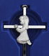 Silver Toned Girl Wall Cross, Infant Blessing Baby Plaque, Wall Decor Gift