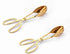 2-PACK Serving Tongs for Buffet Party, Stainless Steel Thickening Food Tongs, Kitchen Salad Scissors (Golden)
