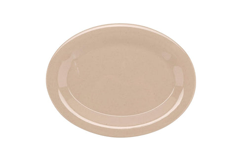 G.E.T. OP-950-S-EC Melamine Oval Serving Platter, 9.75" x 7.25", Sandstone (Set of 4), Beige