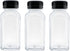 3 Pcs 8 Ounce Plastic Juice Bottles, Reusable Bulk Beverage Containers for Juice, Milk, Black Lid