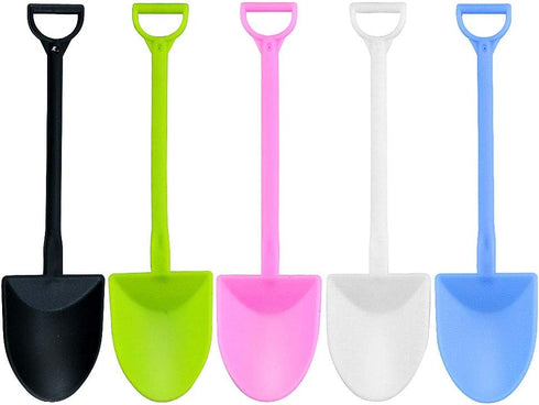 100 PCS Colorful Mini Shovel Shape Disposable Plastic Spoons, 4.8 Inch for Ice Cream and Dessert