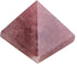 AUNMAS 3cm Quartz Pyramid, Small Strawberry Crystal Love Addition Reiki Stone Energy Tower for Home Office Decoration