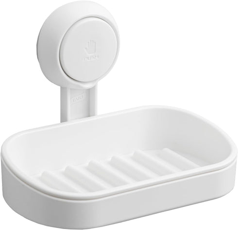 TAILI Soap Dish Holder with Powerful Suction Cup, Strong Sponge Holder for Shower, Bathroom, Kitchen Sink