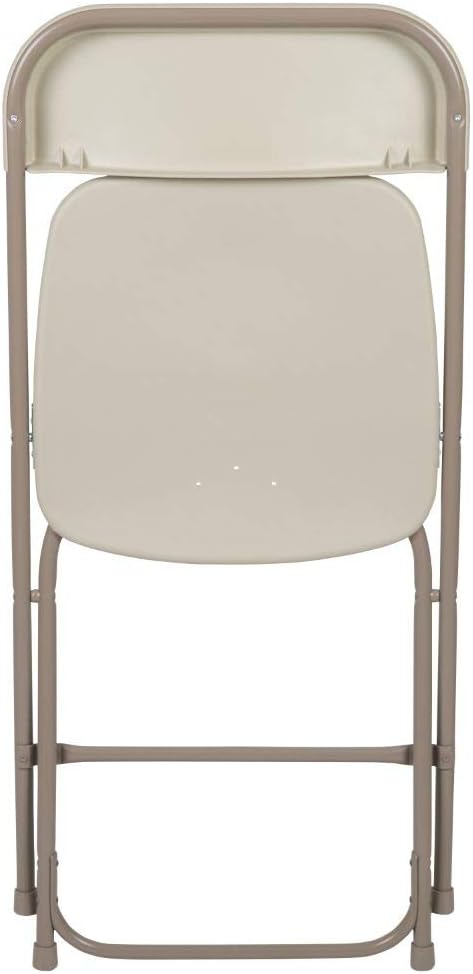 2 Pack 650LB Flash Furniture Hercules Series Plastic Folding Chair - Beige - Weight Capacity Comfortable Event