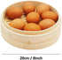 Handmade 8 inch Bamboo Steamer Basket with Reusable Cotton Liners - 2 Tier Multi-use Traditional Dumpling Steamer Food Steamer for Cooking Vegetables, Dim sum, Bao Buns, Fish Meat (8inch - 2 tier)