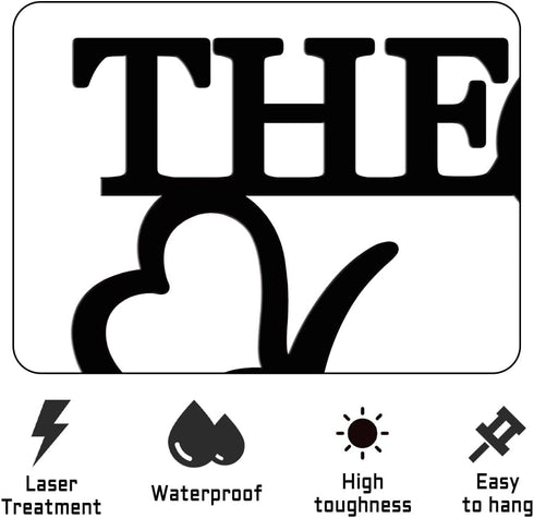 The Secret Ingredient is Love Metal Wall Art Sign - Farmhouse Kitchen Decor, Housewarming Gift (Black - 16 x 8 inch)