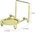 HOHIYA 6pc Cup and Saucer Display Stand Tea Holder Rack for China Teacup, Coffee Mug Organizer, Gold Etched Base