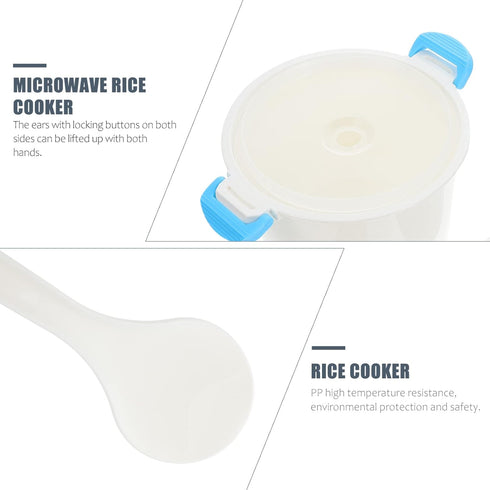 Microwave Rice Steamer Cooker with Double Vent Design for Convenient Steam Discharge, Small Rice Maker