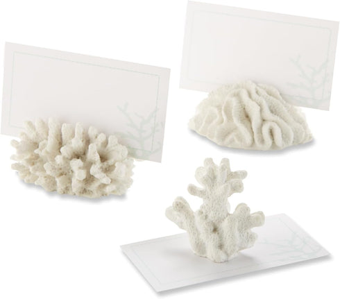 Kate Aspen Seven Seas Coral Place Card Holders - Set of 6 Coastal-Inspired Table Decor for Beach Weddings