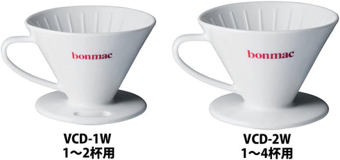 VCD-2W #897182 Coffee Dripper, Conical V-Shaped Porcelain for 1-4 Cups