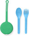 Omie OmieBox Kids Utensils Set - 2 Piece Reusable Fork and Spoon Silverware with Case (Mint Green)