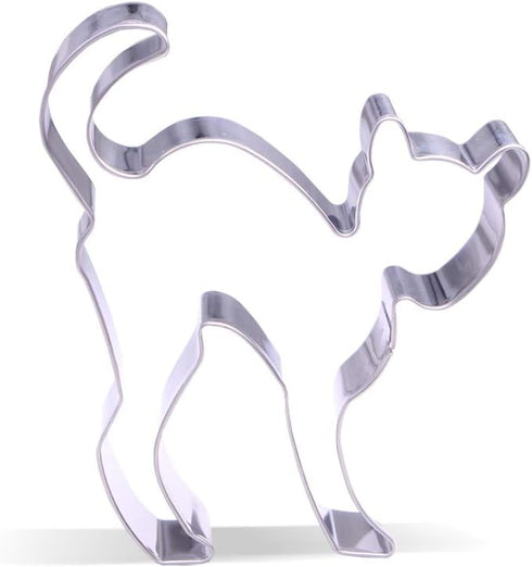 4.2 inch Scared Cat Cookie Cutter - Stainless Steel for Baking Fun and Creative Cookies