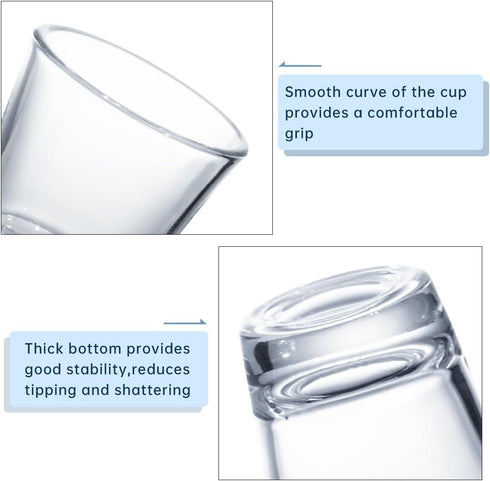 BCnmviku Clear Shot Glasses Sets with Heavy Base, 1.5 oz (10 Pack)