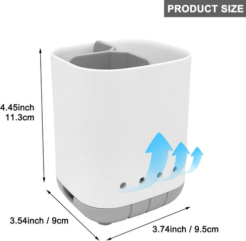 Bathroom Toothbrush Holder, Grey Plastic Detachable Organizer Caddy with 3 Slots for Electric Toothbrush and Toothpaste
