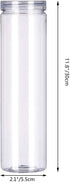3Pcs Clear Plastic Food Storage Jar with Lid, Round Transparent Container for Spaghetti and Dry Goods