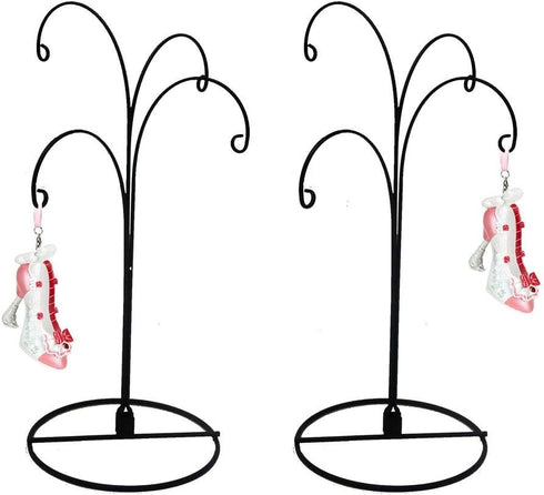 HOHIYA Christmas Ornament Display Stand Holder, 12inch Black Hanger Hook for Dog Cat Glass Ball Bauble, 2 Pcs