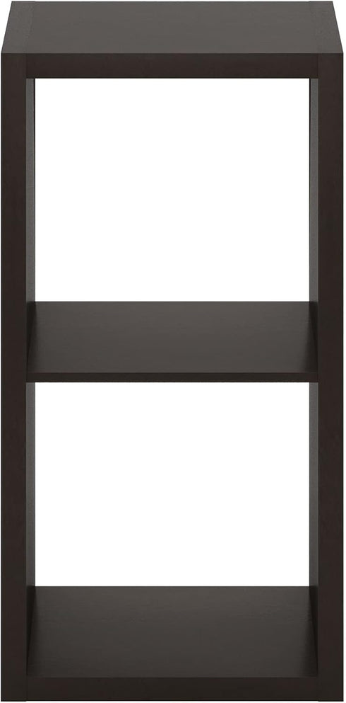 Furinno Cubicle Open Back Decorative Cube Storage Organizer - 2, Dark Oak