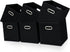 Black Fabric Cubby Storage Bins, 13x13x13 Inches, Foldable Organizer Bins with Dual Handles, Set of 6