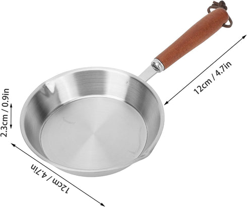 Non-Stick Frying Pan, 12CM Skillet Omelette Pan for Induction Cooking, Gas or Electric, Stainless Steel Egg Frying