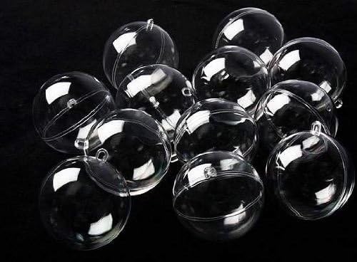 Plastic Ball Ornament, Clear, 70mm, Pack of 12