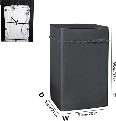 Wheel portable Washing Machine Cover ,Top Load Washer Dryer Cover,Washer Dryer Dustproof Waterproof Protection Case Cover Washing Appliance Protector (S-21D20W33H)
