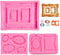 3 Pieces Pink Silicone Picture Frames Mold for Cake Decorating, Sugar Gum Paste, Chocolate Cookies, Resin