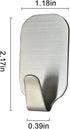 Self Adhesive Hook, 304 Stainless Steel Polished Wall Hooks for Clothes & Coat Storage Organizer (10 Pack)