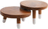 9" 4"+6" Tall-2 Pack Round Dip Dyed Teak Plant Stand |Wood Risers for Decor | Wood Pedestal Stand Riser