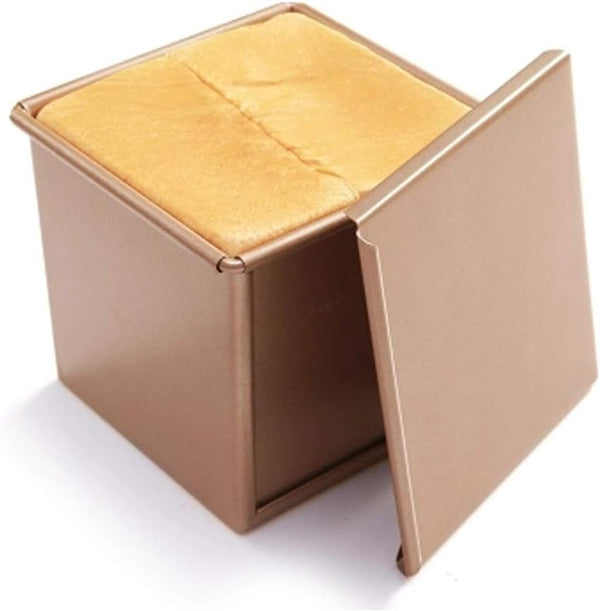 CANDeal Loaf Pan With Cover/Bread Baking Mould Non-Stick Toast Box with Lid for 250g Dough, Vented Hole for Rapid Baking
