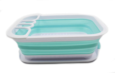 SAMMART 7.5L (2 Gallon) Collapsible Plastic Dish Drainer with Drainer Board, Foldable Drying Rack Set, Space Saving