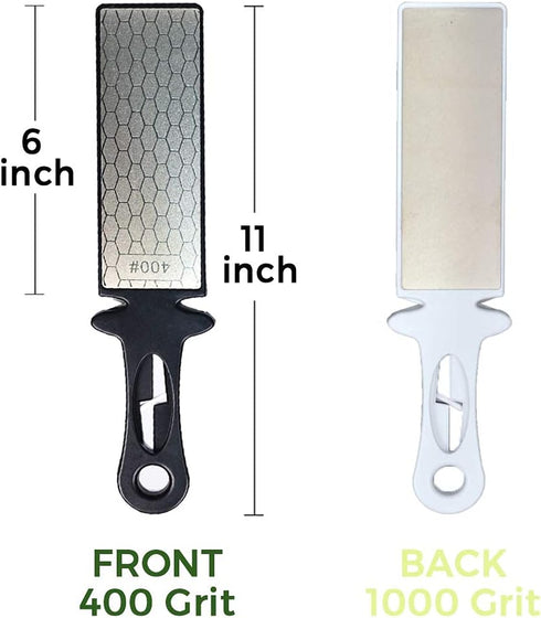 5-In-1 Diamond Sharpening Plate Knife and Scissors Sharpener, Double-Sided 400/1000 Grit
