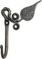 Hand Forged Metal Leaf Hook Wrought Iron Handmade Rustic Wall Mounted Coat Hook for Plant, Mug & Hat