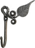 Hand Forged Metal Leaf Hook Wrought Iron Handmade Rustic Wall Mounted Coat Hook for Plant, Mug & Hat