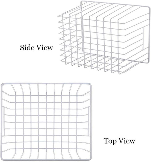 SANNO Wire Baskets Storage for Refrigerator Freezer, Metal Organizing Bins with Handles for Kitchen