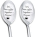 Couples Gifts Coffee Spoons Set, Coffee Lovers Gifts for Wife Husband Anniversary Birthday
