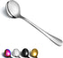 Berglander 12 Soup Spoons Set, 7.5" Stainless Steel Round Silverware, Sturdy Easy To Clean Table Spoon Set, Dishwasher