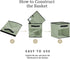 DECOMOMO Cube Storage Bins, 11 Inch Fabric Storage Bin with Clear Window, 6pcs for Clothes Toy Linen Organizers