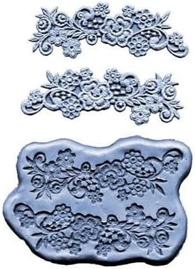 Silicone Mold Set - Flower With Scrolls Lace