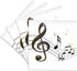 3dRose Set of 4 Ceramic Tile Coasters, Music Notes Clef, Black and Gold