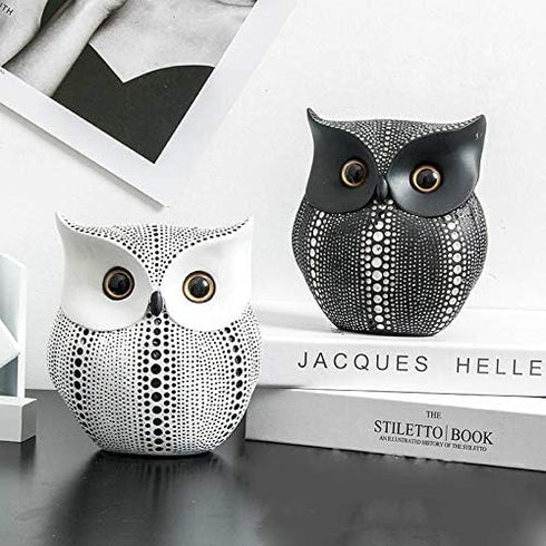 Owl Decor Sculpture for Home, Office, Bookshelf, TV Stand, Minimalist Resin Animal Crafts Gift for Friends, Family
