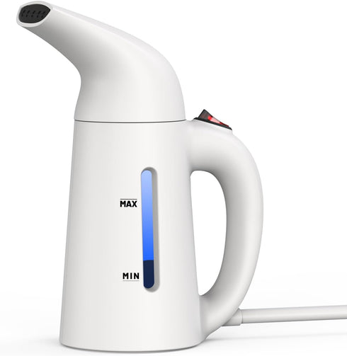 Handheld Garment Steamer for Clothes, Portable Wrinkle Remover, 230ml Capacity, 12 Minutes Continuous Steam, Mini, White
