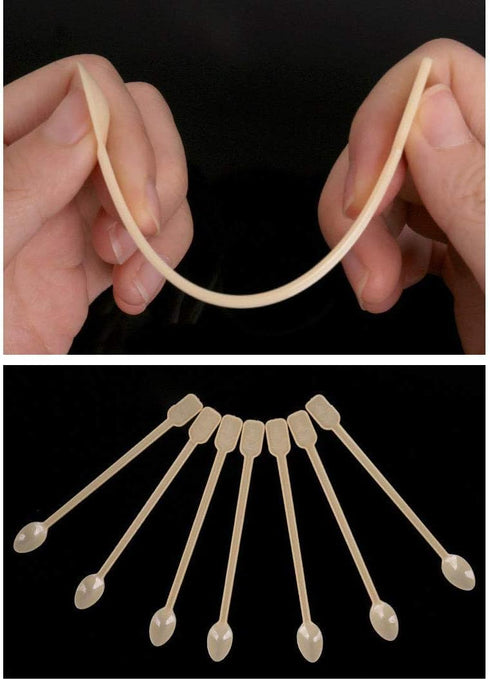 500 Pcs Disposable Plastic Coffee Tea Stirrer Spoon, Mini Stir Swizzle Sticks, Beige
