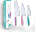 Tovla Jr. Knives for Kids: 3-Piece Kitchen Baking Knife Set in 3 Sizes & Colors, BPA-Free, Serrated Edges